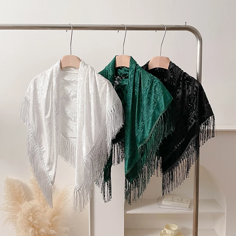 2025 New Versatile Women's Ethnic Element Print Bufanda Gradient Flower Silk Feel Scarf  Shawl and Wrapped Women's Scarf