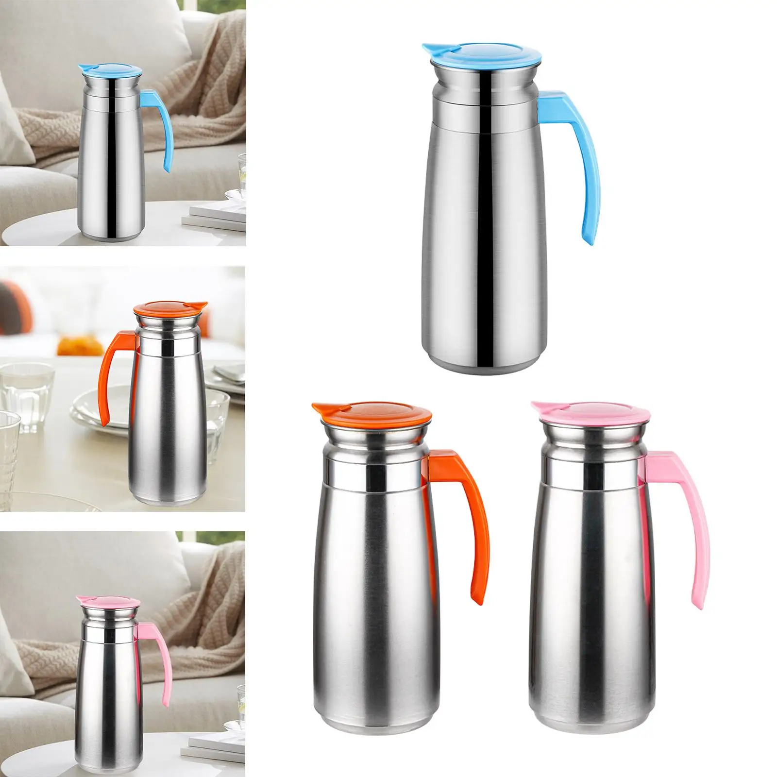 Stainless Steel Cold Water Jug Reusable for Refrigerator Kitchen Household