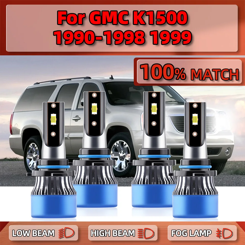 

LED Headlight Bulbs 240W 40000LM Auto Headlamps High Low Beam 6000K 12V For GMC K1500 1990-1993 1994 1995 1996 1997 1998 1999