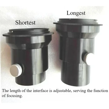 Adattatore focale regolabile con interfaccia CCD C-Mount per fotografia con microscopio senza vignettatura