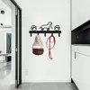 1Pc Metal Paw Pet Dog Hanger 5 Hooks Coat Key Lead Leash Wall Rack Holder Organizer, Towel Rack，Organizer，Storage rack 6