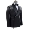 Cenne Des Graoom 2024 Elegant Men's Suits Double-Breasted Jewelry Ornament Handmade Tuxedo for Wedding Groom Party Jacket Pants 5