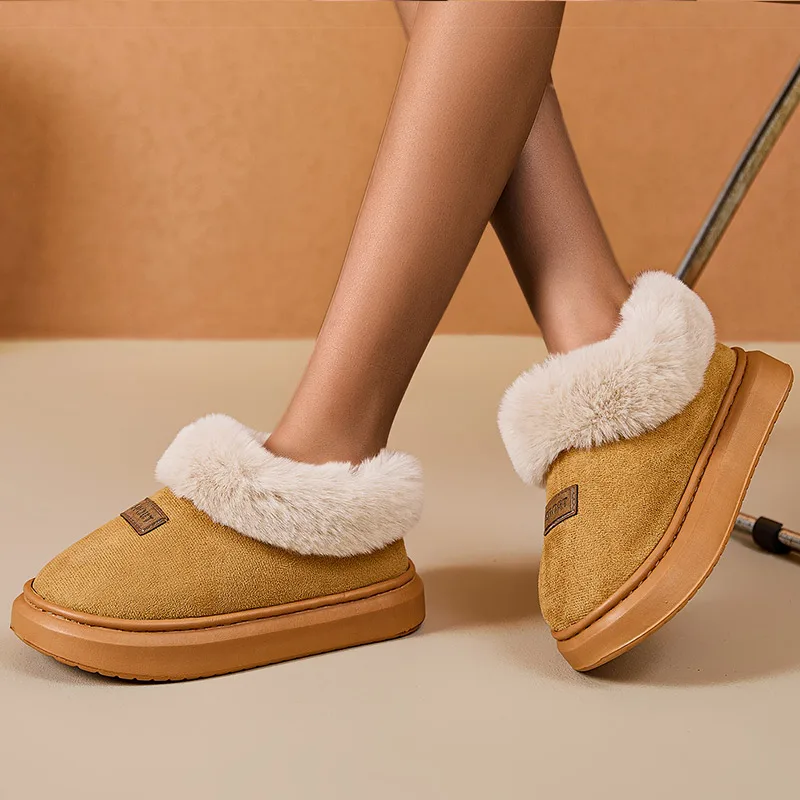 Women's Boots Fur Warm Winter Boots For Women Ankle Boots Snow Botas Mujer 2025 New Winter Shoes For Woman Black Footwear Female