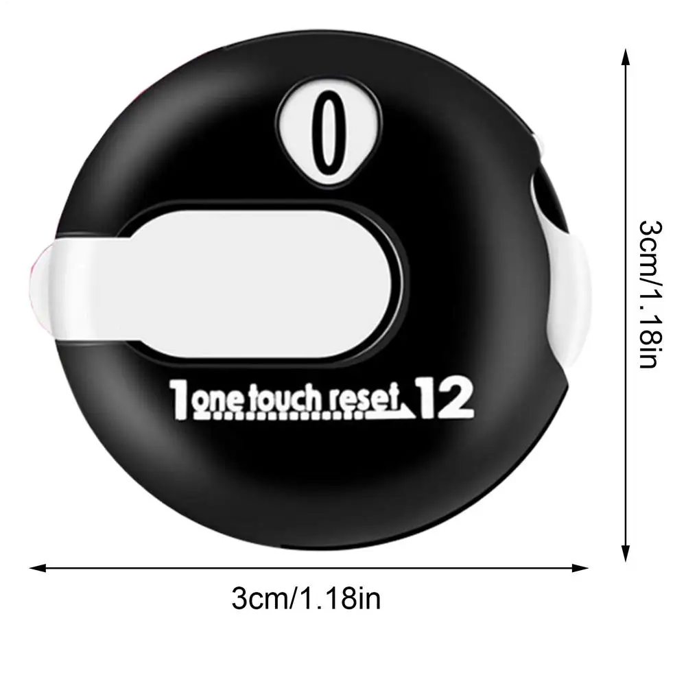 Runder Golf-Stroke-Zähler, Golf-Befestigungszubehör mit One-Touch-Reset-Clip, Zähler-Clicker, bis zu 12 Aufnahmen, Punktzahl für Golf – Detail 5