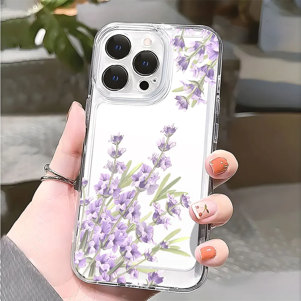 Elegant Purple Lavender Floral Phone Case - TPU Protective Cover