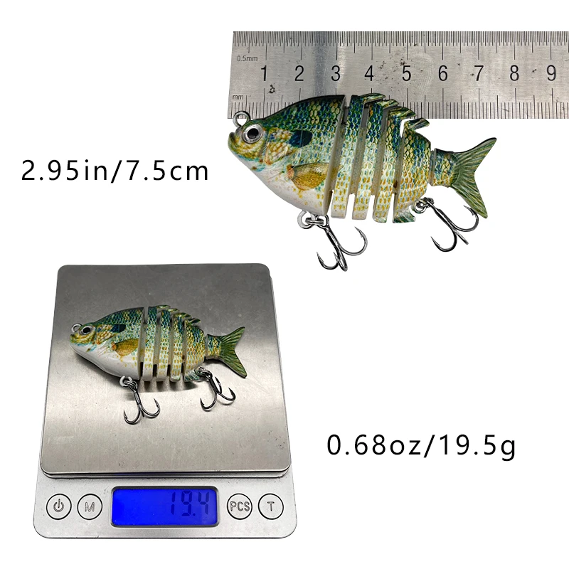 Angelköder Jointbait Swimbait 75mm Köder zum Angeln auf Hecht Angelzubehör Raubfisch-Angelhaken Schwimmender Köder Sinkender Köder – Detail 11