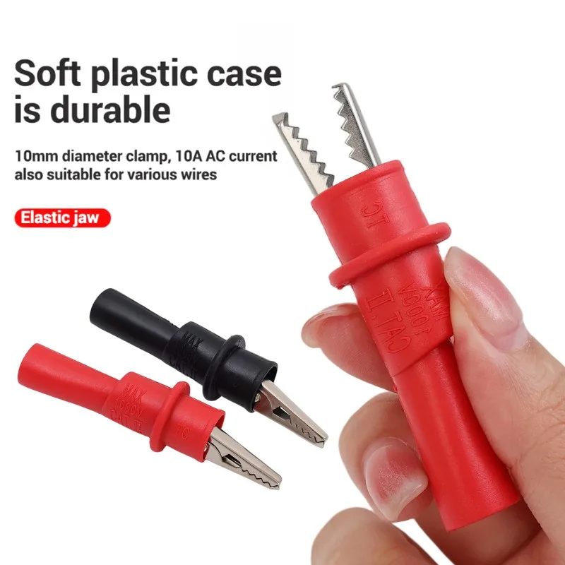 Alligator Clips Probe Crocodile Clip Banana Plug Test Cable Lead Connector Alligator Crocodile Test Clamp for Multimeter Testing