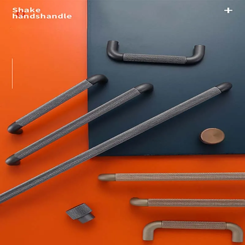

Drawer Cabinet Small Handle American Grey Clothes Kitchen Cabinet Door Handle Modern Minimalist European Style Knobs and Pulls