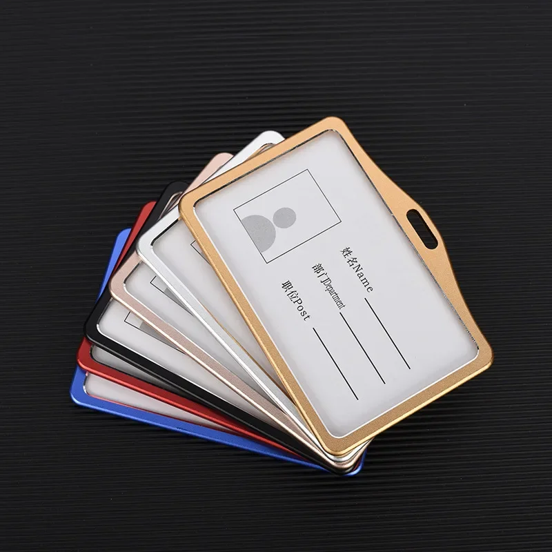 Aluminum Alloy Work Name Card Holders Business Metal Work Card ID Badge Lanyard Holder Men Women Metal ID Business Case