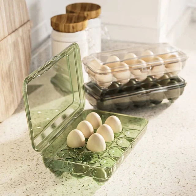 1pc White Plastic Egg Storage Container, Refrigerator Fresh-keeping &  Stackable Drawer Type Egg Tray For Kitchen