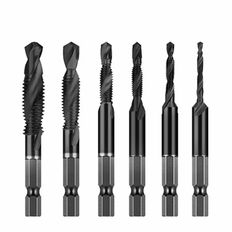 6 piece metric thread tap drill bits set new arrivals
