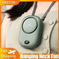 Three Gears Adjustable Desktop Mini Portable Hanging Neck Fan Hanging Waist Hands-free Fans with Screen Display Noise Reduction 1
