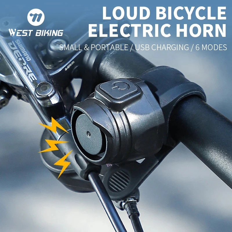 WEST BIKING Bicycle Bell Handlebar USB Recharged Speaker Electric