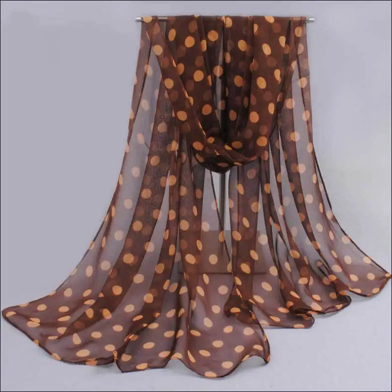 Summer Sunscreen Scarf Long Woman  Silk Scarves 50*160cm Designer Polka Dots Print Female Summer Sheer Wraps
