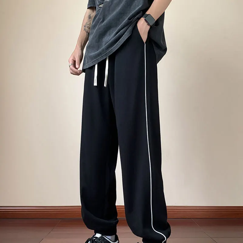 2024 Spring Autumn Elegant Fashion Harajuku Slim Fit Ropa Hombre Loose All Match Sport Casual Pants Straight Cylinder Sweatpants
