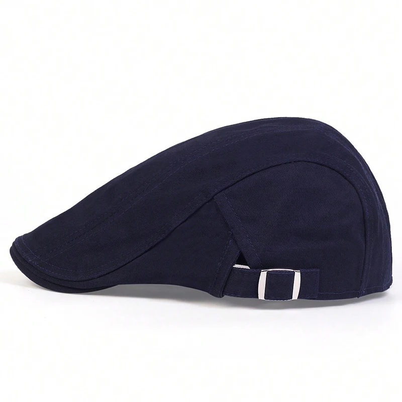 Herren Leichte Einfarbige Newsboy-Mützen Britische Malermützen Frühling und Sommer Verstellbare Flache Mütze Hip-Hop-Baskenmützen – Detail 14