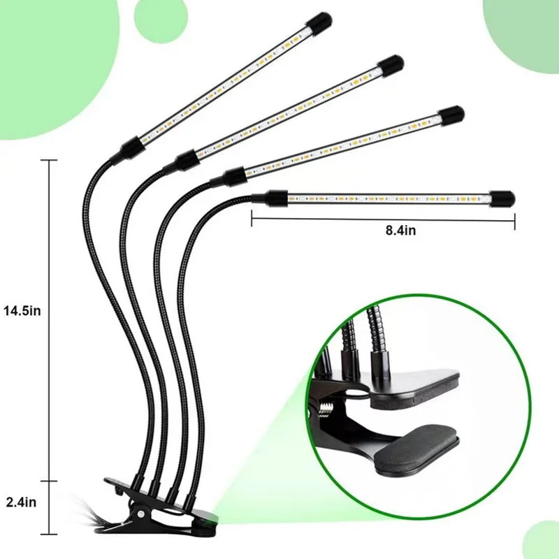 

Plant Lights Supplementary Light Growth Lamp Dimming Full Spectrum with Remote Control USB Power Supply and Adjustable Timing