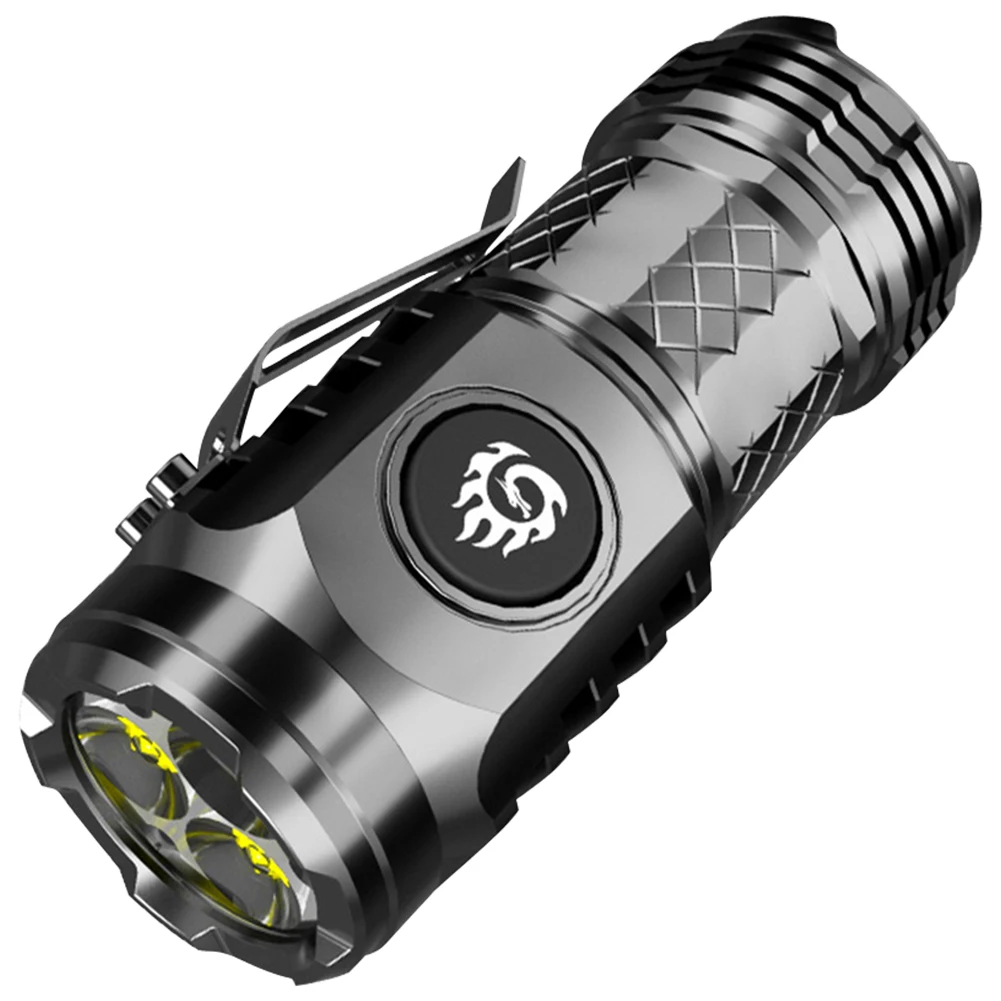 밝은 LED 방수 고출력 손전등 토치, 20W 고루멘 미니 손전등, USB 충전식 18350 배터리