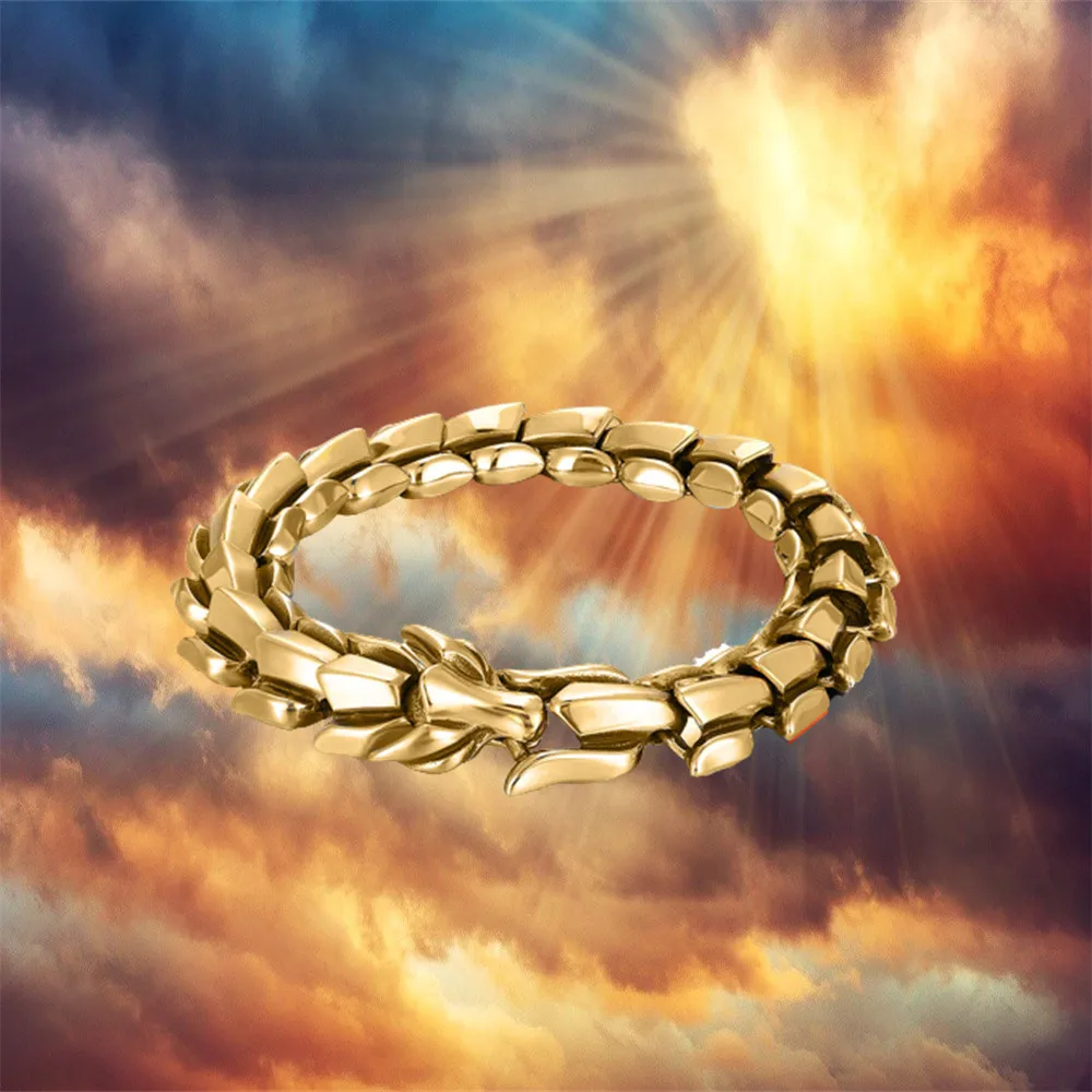 Wu's 2022 New Domineering Retro Keel Dragon Bracelet Dragon Pattern Dragon Scale Dragon Head Bracelet Men's Jewelry - Image 6