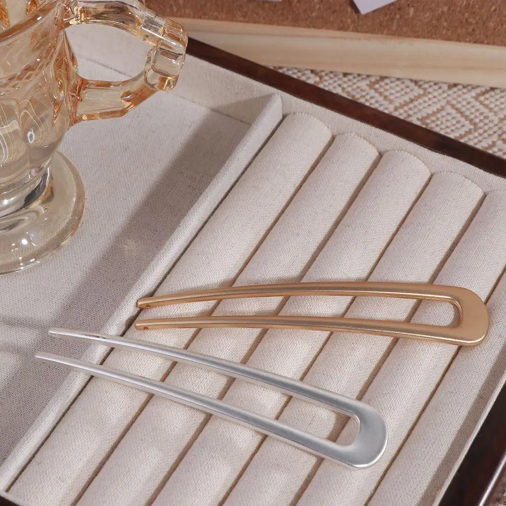 High Quality Metal U Shape Barrettes Simple Vintage Chinese Hair Pin Electroplate Fashion Hair Sticks Hair Accessory