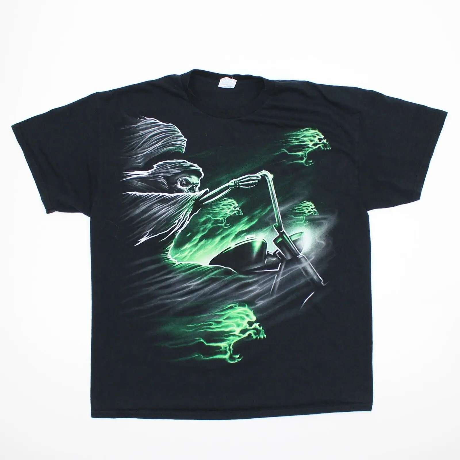 Ghost Rider Skeleton Moto Grim Reaper Maglietta Vintage Taglia Xl Extra Large Maniche Lunghe O Corte