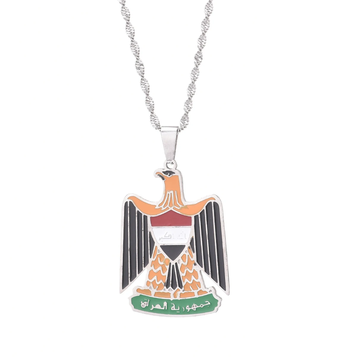 Stainless Steel Republic Of Iraq Pendant Necklaces Jewelry Charms Iraqi Chain Necklace 5