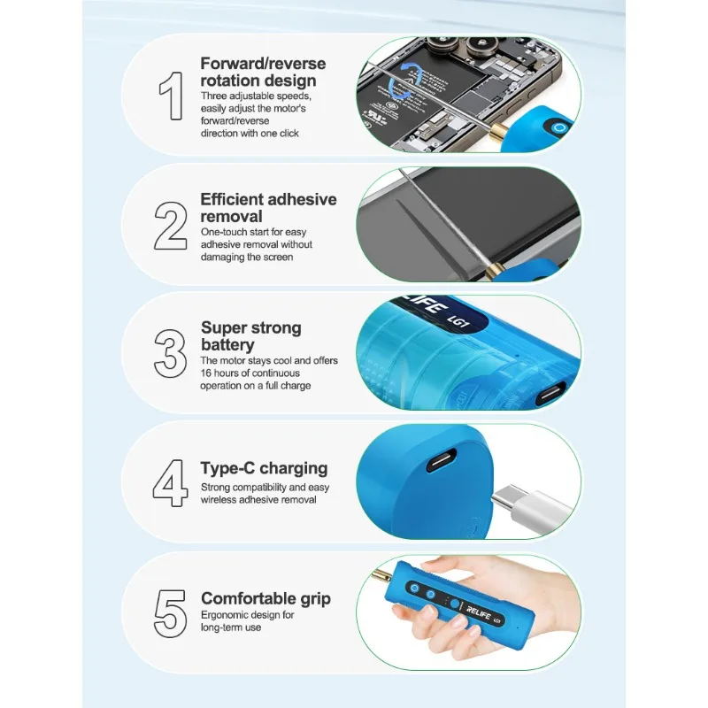 RELIFE LG1 Gear Glue Remover Intelligent Degumming Machine OCA Glue thumbnail 3