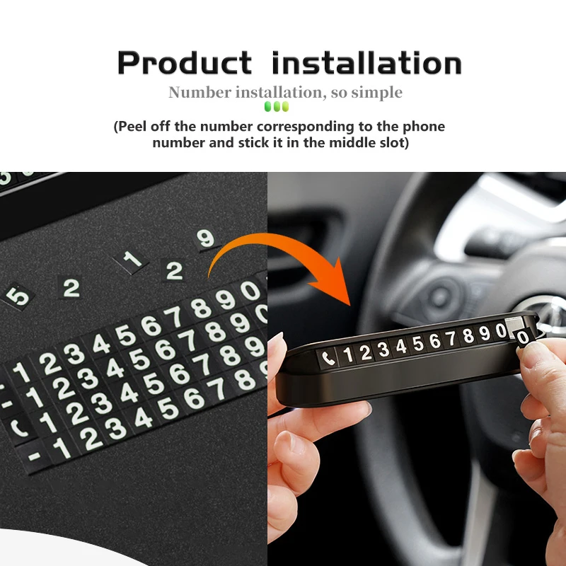 Universal Temporary Parking Phone Number Plate Sticker