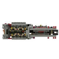 MOC six speed transmission V16 transparent engine combination building block engine model children's electric toy building block 5