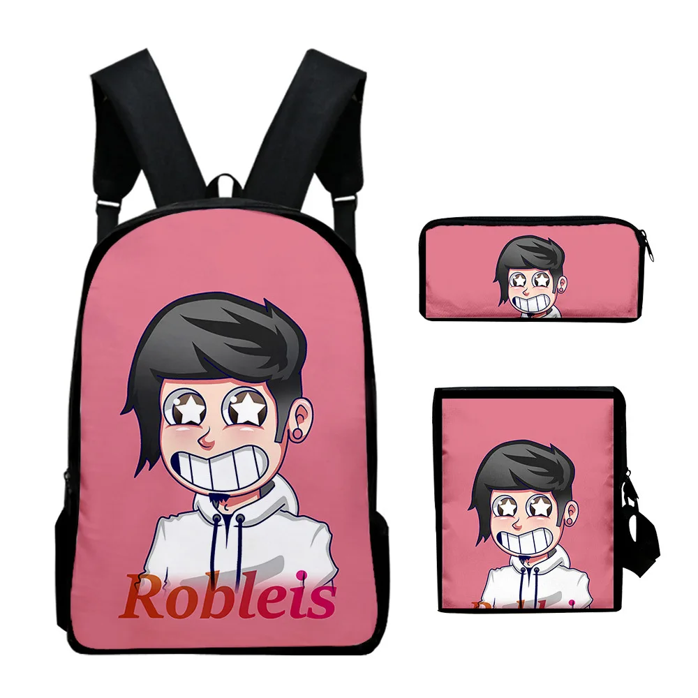 Popular Youthful Robleis IUTU 3D Print 3pcs/Set Student Travel bags Laptop Daypack Backpack Shoulder Bag Pencil Case