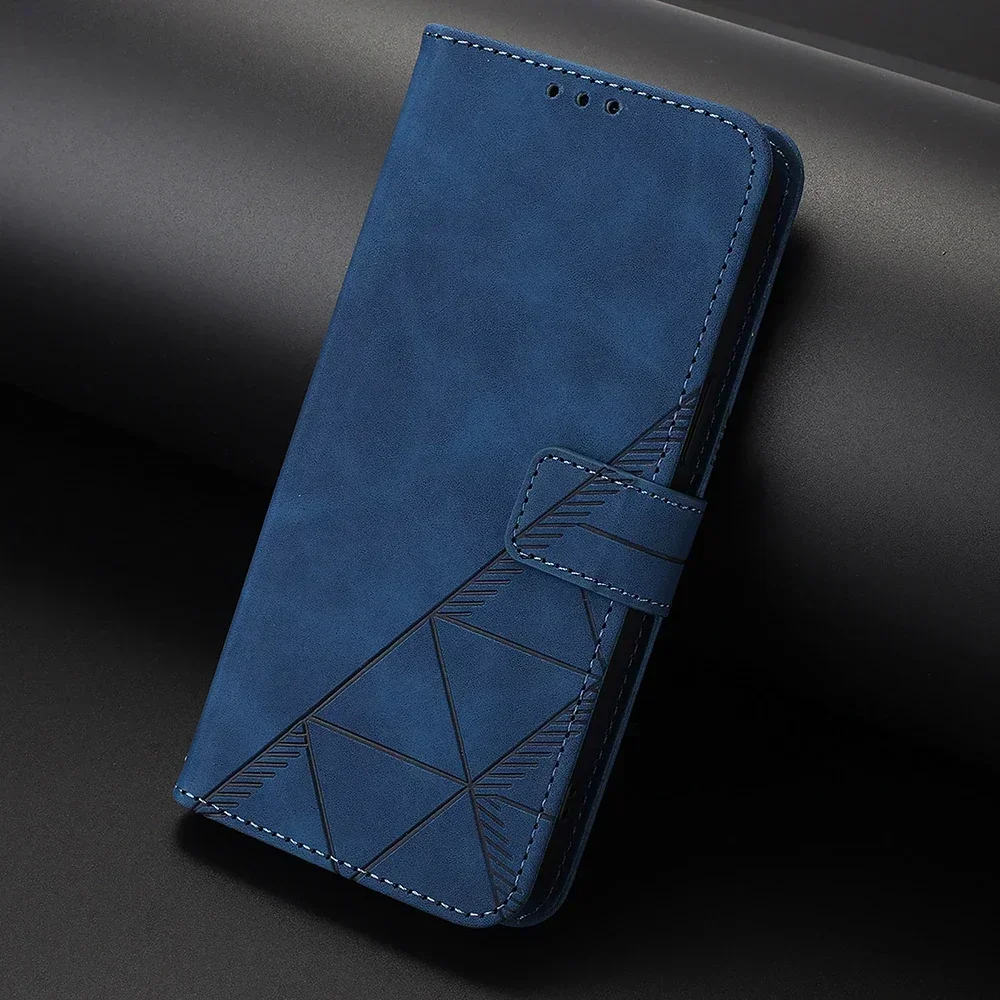 Geometric Leather Wallet Case