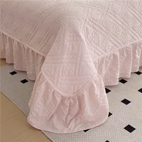 Bonenjoy Bed Cover Plain Bedspread Lace Style Bed Linen 250x250/250x270 Thicken Bedsheets colchas matrimoniales (No Pillowcase) 2