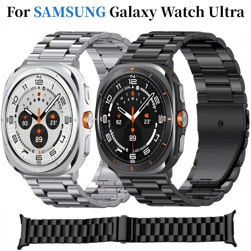 Sleek Stainless Steel Metal Watchband Bracelet