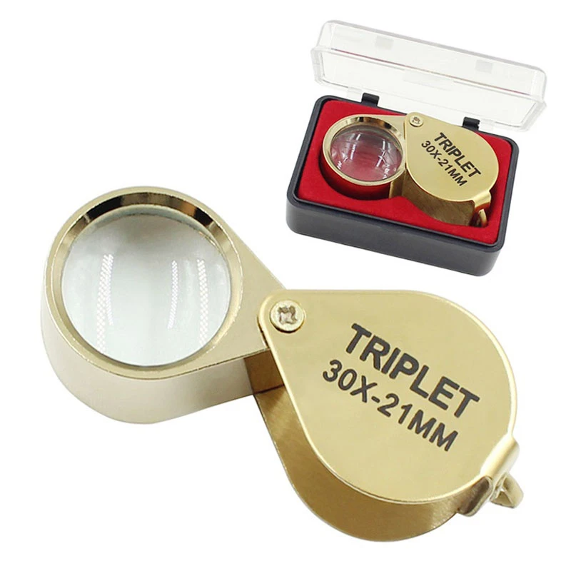 

Mini Pocket Magnifying Glass 10X-30X For Jewelers Loupe Magnifier Professional Jewllery Loupe Glass Diamond Tools Eye Magnifier