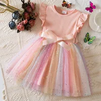 Robe Mickey Minnie pour filles, en Tulle arc-en-ciel, à paillettes, douce, princesse, cadeau de fête d'anniversaire pour filles de 1 à 5 ans 3