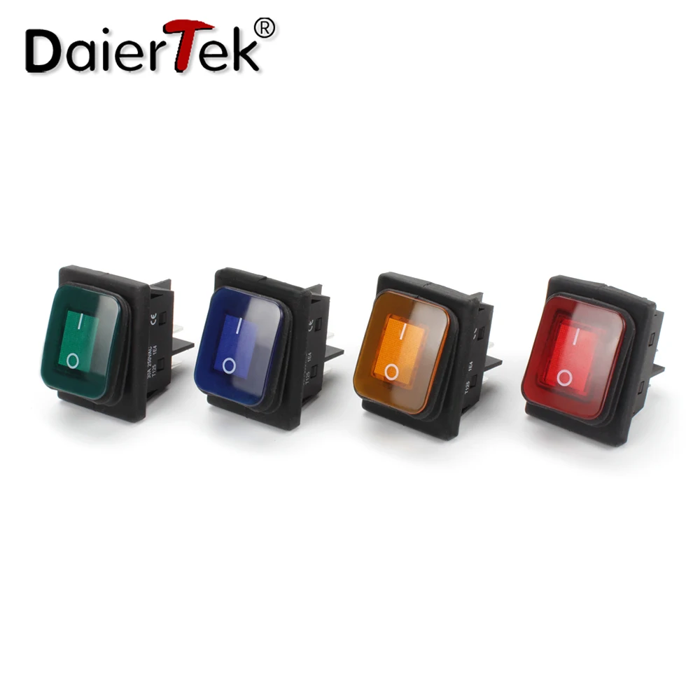 DaierTek-4PCS-4-Pin-30A-Waterproof-Rocker-Switch-12V-220V-LED-Toggle ...