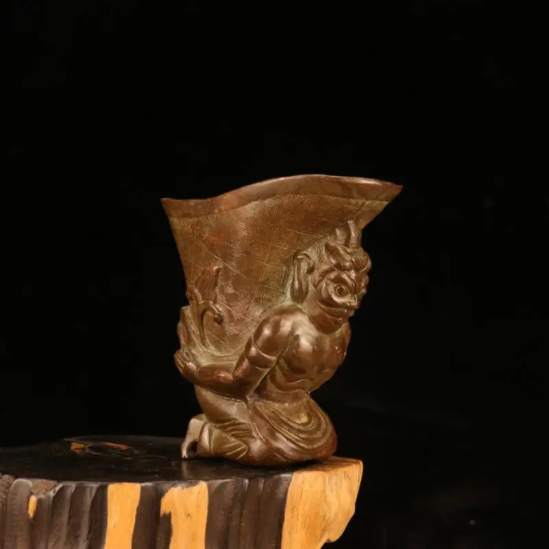 

Ancient Slave Cup Imitation Bronze Wine Bottle Antique Goblet Metal Crafts Small Wine Glass Home Decorations