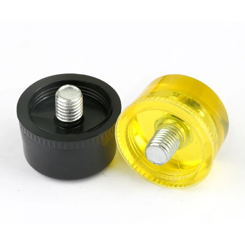 Rubber hammer 1 Pair of Double Face Tap Rubber Hammer Head 25mm 30mm 35mm 40mm 45mm Yellow and Black Nylon Heads