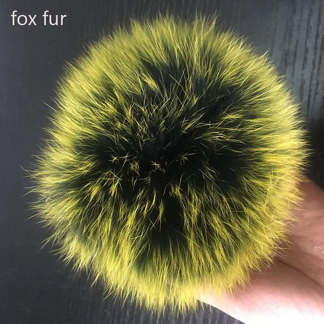 - Big Size DIY Real Fox Fur Pompoms Raccoon Fur Pom Poms Balls Natural Fur Pom Pom For Hats Bags Shoes Scarves