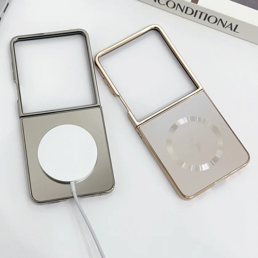 Matte Plated Acrylic Back Panel with Magnetic Ring Case and Camera Protection
