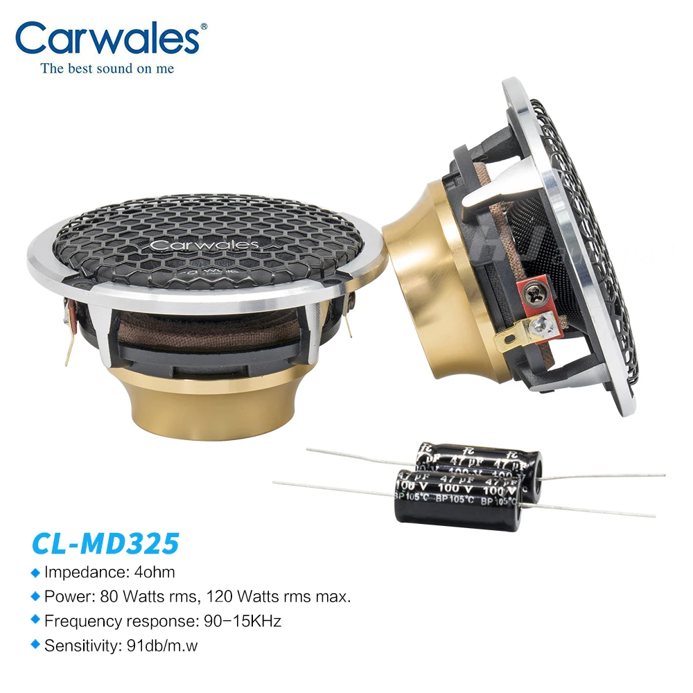 2pcs 3.5 Inch Midrange Speaker 80W rms power Car Audio Sound System Speaker audio horn High Fidelity Pure Vocal