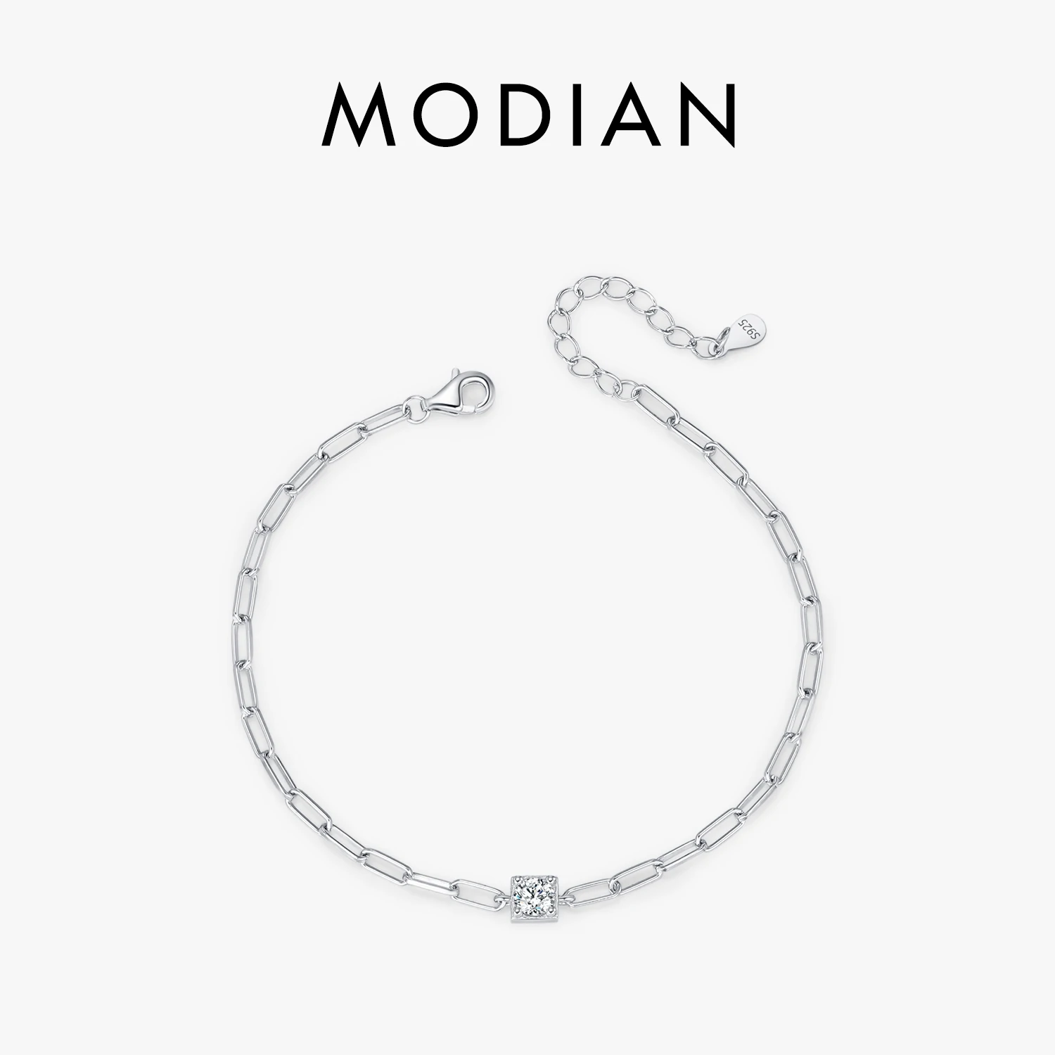 MODIAN-pulsera de moissanita de Color D transparente para mujer, Diamante de laboratorio de 0,3 quilates, pulsera elegante de Plata de Ley 925, joyería fina