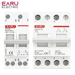 Din Rail Dual Power Manual Transfer Switch and Circuit Breaker, AC400V, 2P, 40A - 125A Capacity - 63A