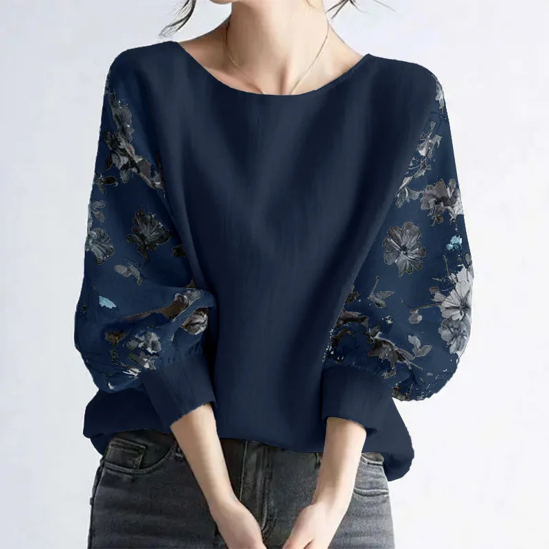 ZANZEA Herbst Blusen Frauen Stilvolle Langarm Gedruckt Bluse 2026 Frühling Casual O Neck Tops Weibliche Elegante Arbeit Hemd Mujer – Detail 9