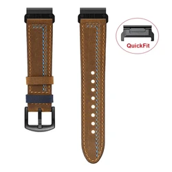 Premium Genuine Leather Quick Release Strap, 22mm/26mm - 26mm (Brown)