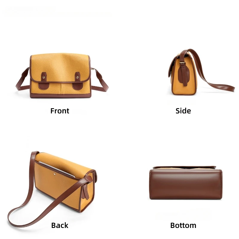 Messenger Bag for Men, Microfiber Leather,  Vintage Casual Fashion Style, 10L Shoulder Bags, Crossbody for Camping, Cycling