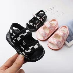 SandaliasChildren Voice Shoe Colorful Summer New Kid Shoe Boy Sandal 0-2Year Soft Sole Comfortable Baby Shoes Sandals for Girls