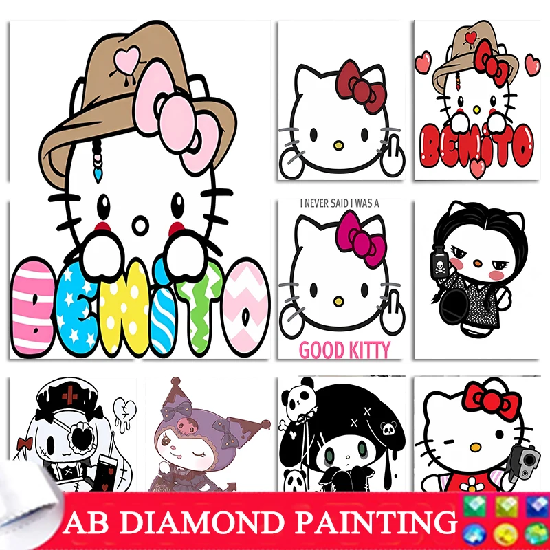 Diamond Painting New Collection 2023  Diamond Painting Hello Kitty Diy 5d  - Diamond - Aliexpress