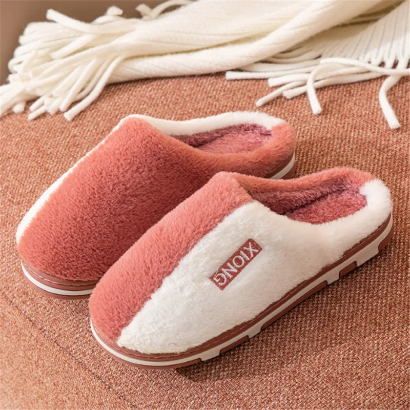 

Cotton slippers for women in winter for men and women couples home indoor non-slip thick-soled floor mops for home plush slipper