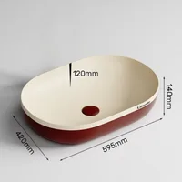 อ่างล้างหน้าเซรามิกรูปไข่ อ่างล้างมือแบบวางบนเคาน์เตอร์ ดีไซน์น้ำตก เรียบหรู อุปกรณ์ห้องน้ำทันสมัย เรียบง่าย 6